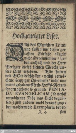 Hochgeneigter Leser