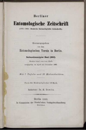 26: Berliner entomologische Zeitschrift