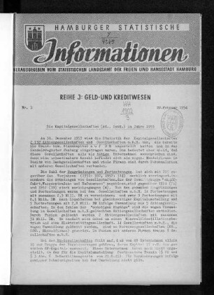 1954: Hamburger statistische Informationen / I