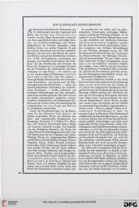 Die Glaspalast-Künstlerhilfe