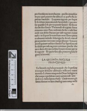 La seconda regola principale