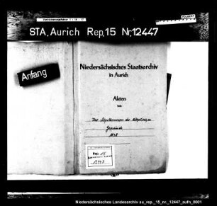 Das Schuldenwesen der katholischen Kirchengemeinde in Emden