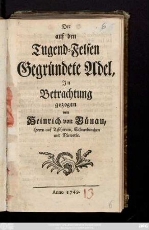 Der auf den Tugend-Felsen Gegründete Adel