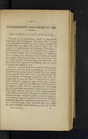 Etablissement hollondais en Asie.