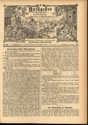 Ausgabe vom Sonntag, den 11. November 1894.
