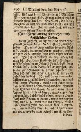 506-516, Von Verleugnung sinnlicher und fleischlicher Luesten.