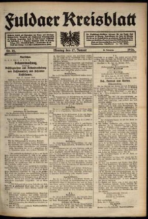 Ausgabe vom Montag, den 17. Januar 1916.