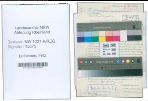 Entnazifizierung Fritz Leibinnes , geb. 07.06.1898 (Landmann)
