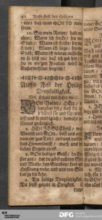 Auffs Fest der Heiligen Dreyfaltigkeit