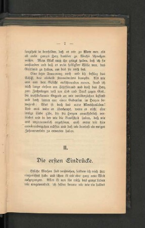 II. Die ersten Eindrücke.