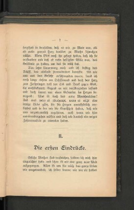 II. Die ersten Eindrücke.