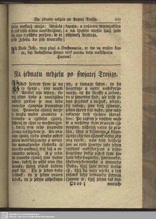 Na jednatu nedźelu po ßwjatej Trojizy