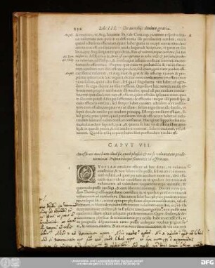 Caput VII. An efficax auxilium illud sit, quid physicè & ex se voluntatem praedeterminat. Proponitúrque sententia id affirmans.