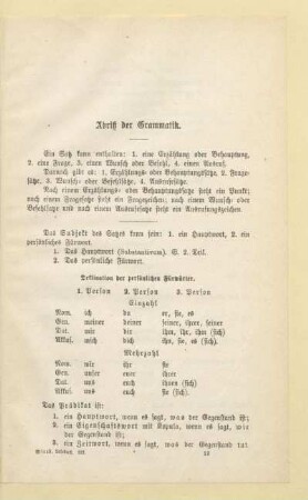 Abriß der Grammatik