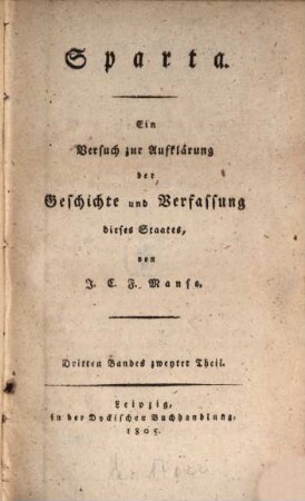 Sparta : ein Versuch zur Aufklärung der Geschichte und Verfassung dieses Staates, 3,2. [Beylagen zum fünften und sechsten Buche der Geschichte Sparta's]