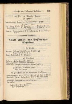 XXXII. Straf= und Besserungs=Anstalten.