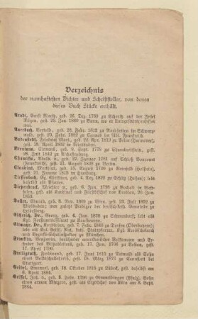 Verzeichnis der namhaftesten Dichter und Schriftsteller