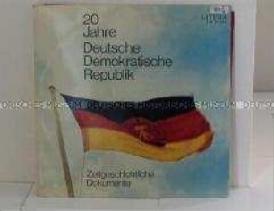 Kassette mit 2 Schallplatten und Begleitheft zur Geschichte der DDR, Plattenhülle