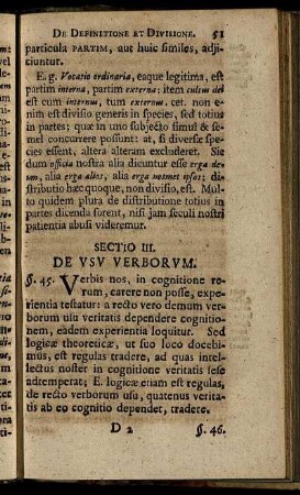 Sectio III. De Usu Verborum.