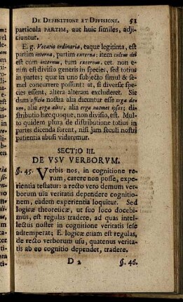 Sectio III. De Usu Verborum.