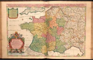 Le Royaume De France distingué suivant l'estendue de Toutes Ses Provinces Et Ses Acquisitions : dans L'Espagne, dans l'Italie, dans L'Allemagne, et dans La Flandre, L'Artois, Le Haynaut, Le Namur, et Le Luxembourg, Provinces Des Pays-Bas