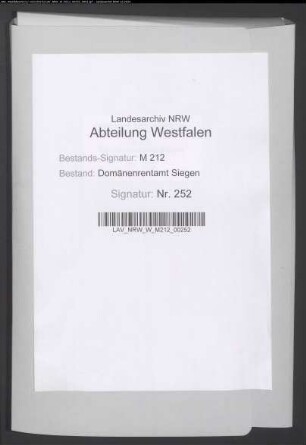Privatwohnungen im oberen Schloß zu Siegen und Verpachtung der zum engeren Schloßbereich gehörenden Gärten und Wallanlagen
