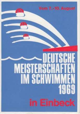 Postkarte: Deutsche Meisterschaften im Schwimmen 1969 in Einbeck