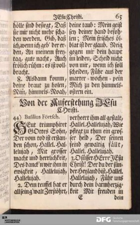 Von der Auferstehung JEsu CHristi.
