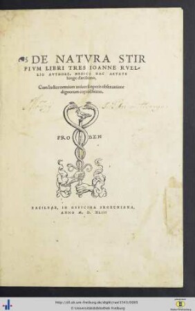 De Natvra Stirpivm Libri Tres
