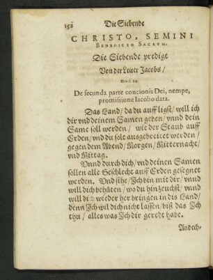 Christo, Semini Benedicto Sacrum. Die Siebende predigt Von der Leiter Jacobs ...