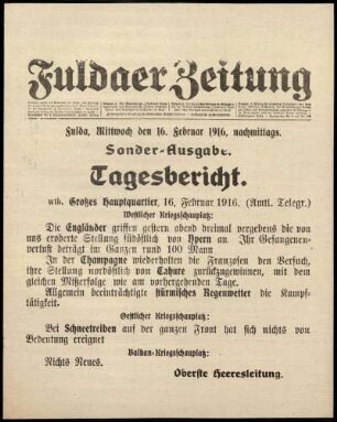 Ausgabe vom Mittwoch, den 16. Februar 1916.