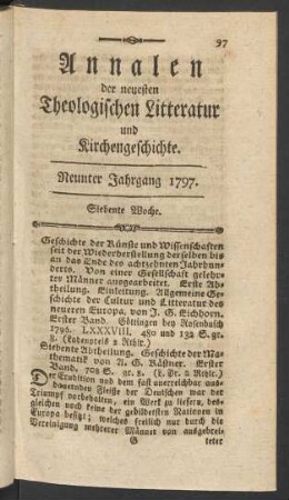 Siebente Woche