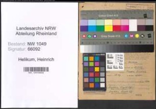 Entnazifizierung Heinrich Helikum , geb. 06.10.1900 (Verwaltungsbeamter)