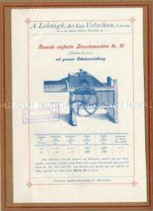 Stiften-Dreschmaschine Nr. III