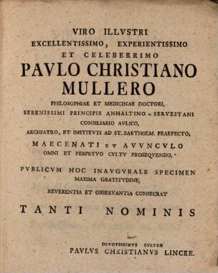Diss. ... de hellebori nigri, atque praesertim viridis usu medico