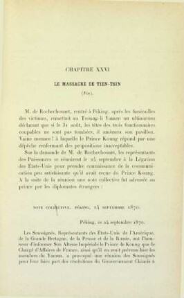 Chapitre XXVI. Le massacre de Tien-Tsin (Fin)
