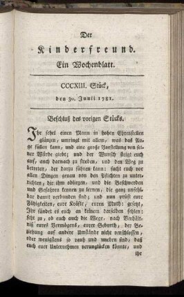 CCCXIII. Stück, den 30. Junii, 1781