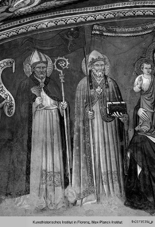 Dekoration der Ostwand und Gewölbe mit Maestà, Heiligen, thronendem Christus, Engeln und Wappen - Dekoration der Ostwand und Gewölbe mit Maestà, Heiligen, thronendem Christus, Engeln und Wappen
