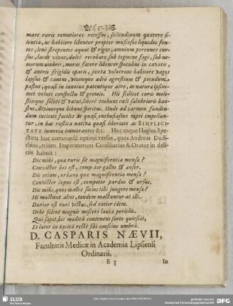 [XXXIII.] D. Casparis Naevii ...