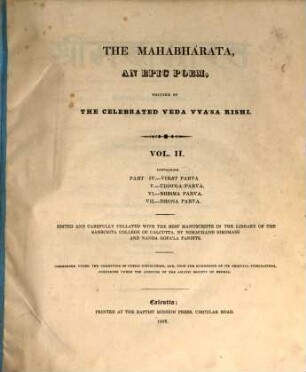 The Mahábhárata : an epic poem, 2