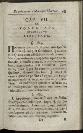 Cap. VII. De Voluntate Eiusdemque Libertate.