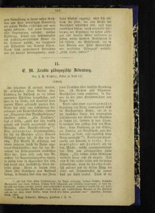 E. M. Arndts pädagogische Bedeutung : (Schluß)