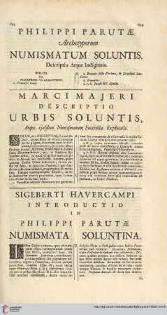 Sigeberti Havercampi introductio & commentarius in Philippi Parutae numismata Soluntina