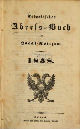 Lübeckisches Adressbuch. 1858