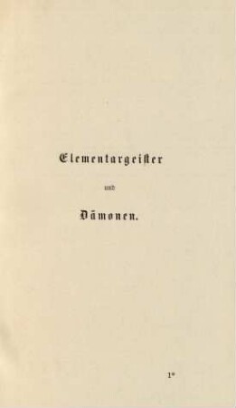 Elementargeister und Dämonen