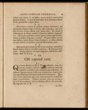 T. VII. Cibi capiendi ratio