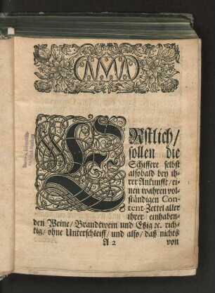[E.E. Rahts Der Stadt Hamburg Revidirte Wein-Accise-Ordnung.]