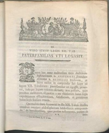 De Vero Sensv Legis XII. Tab. Paterfamilias Vti Legasit.
