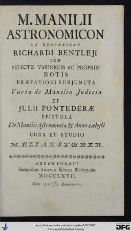 M. Manilii Astronomicon