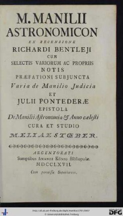 M. Manilii Astronomicon